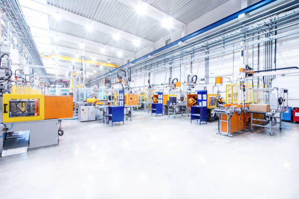 istock Futuristic machinery in modern production line 658932478