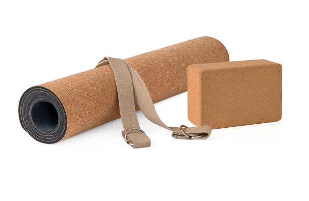 istock Yoga Cork Mat, Block and Strap Eco Friendly Set 658938842