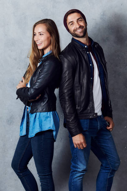 istock Laughing couple in leather 658939038