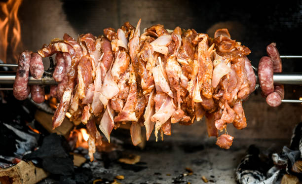 istock Making home made cag kebab gyros with fire and charcoal. 658939248