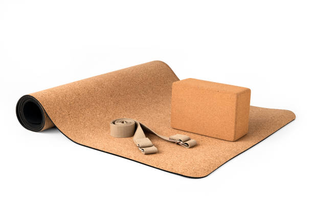 istock Yoga Cork Mat Set With Cork Block and Strap 658939272
