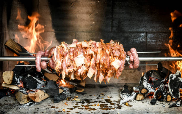 istock Making home made cag kebab gyros with fire and charcoal. 658940340