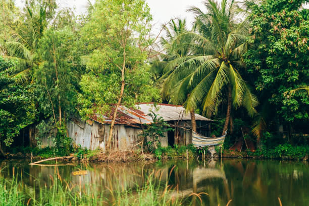 Guesthouse along the famous Mekong river in Vinh Long, Vietnam
