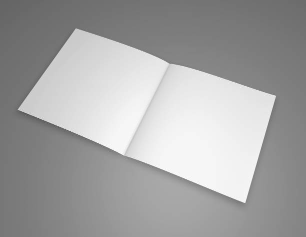 istock Square brochure blank pages presentation mock up gray background 3D illustration. 658947544