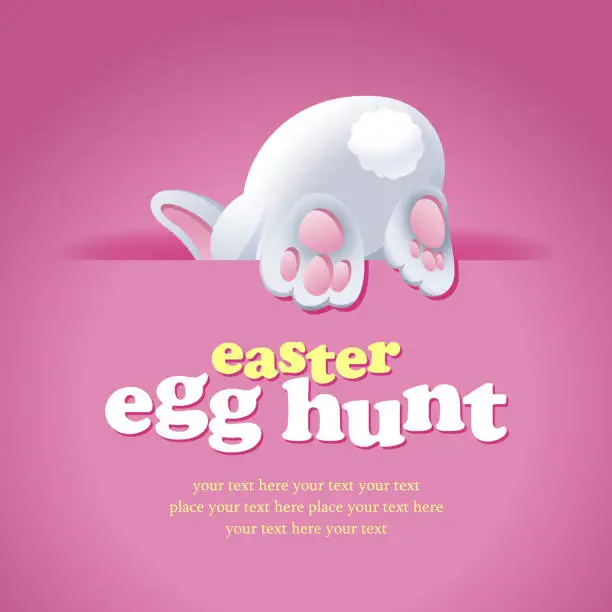 Vector illustration of Easter Bunny Egg Hunt