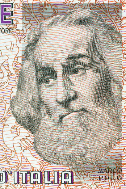 Marco Polo portrait Marco Polo portrait from Italian money marco polo explorer stock pictures, royalty-free photos & images