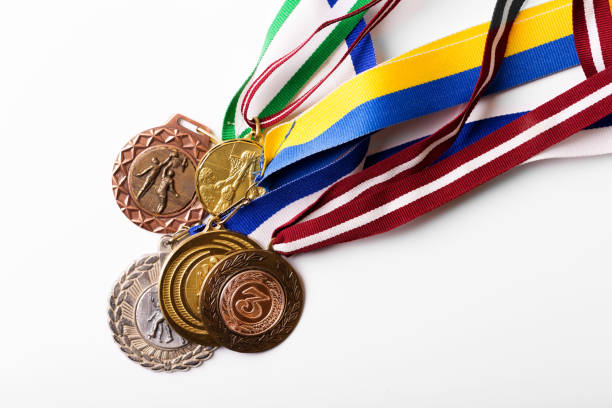 istock group of sport medals on white background 658964532