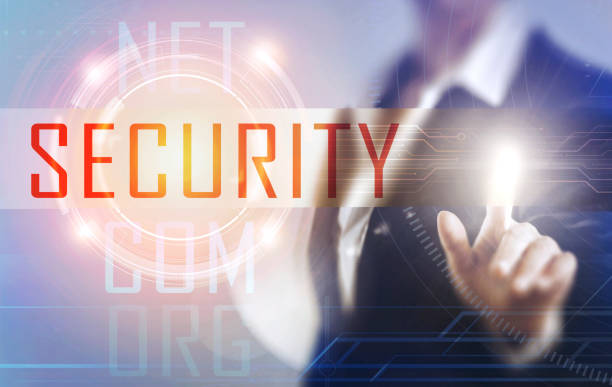 istock Business women touching the Security screen 658975312