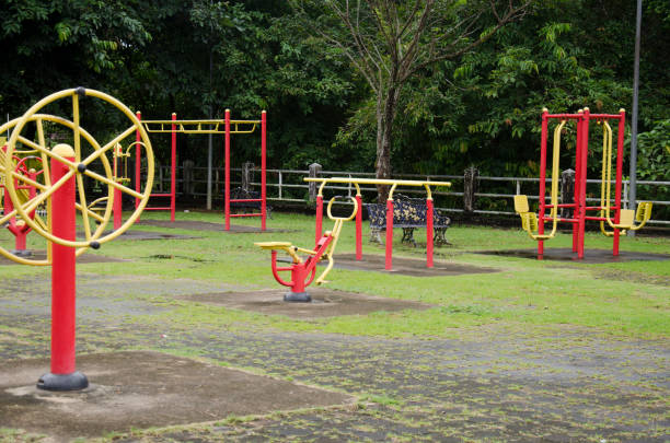 istock Playground and play machine in public park 658982294