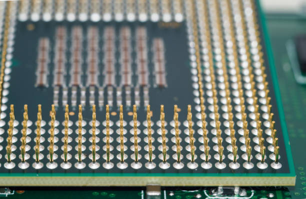 istock A computer motherboard with half of GPU High technology close up. 658991154