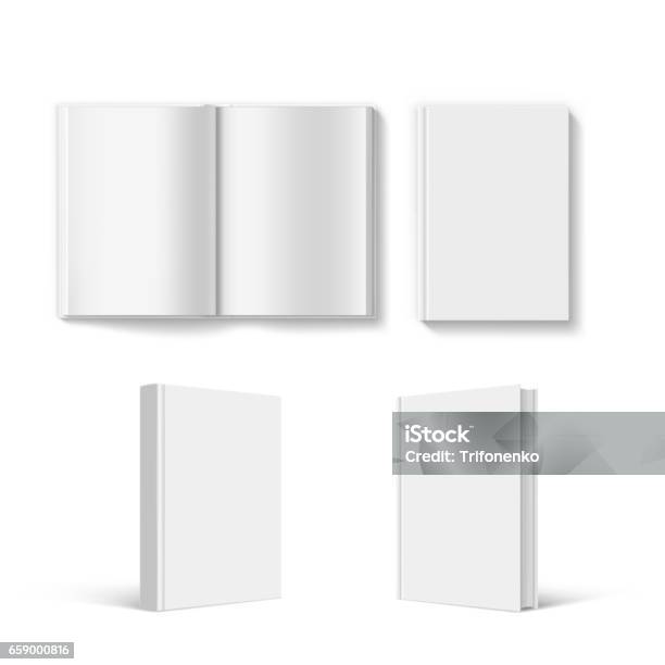 Set Of Blank Book Cover Template Stock Illustration - Download Image Now - Book, Template, Model - Object