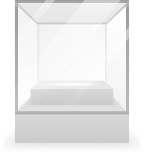 istock Isolated Glass box 3d realistic shop mockup background design vector illustration 659019860