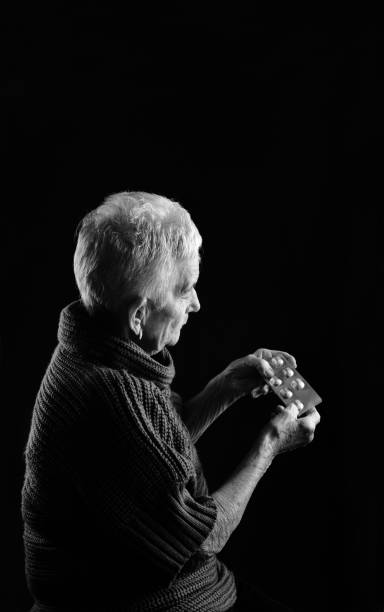 istock Senior woman with blister medications 659036074