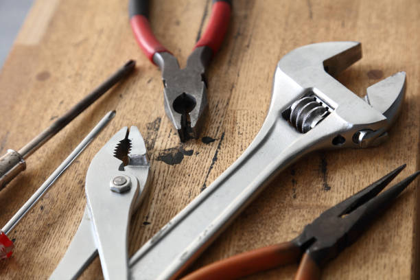 istock tool renovation on grunge wood 659038374