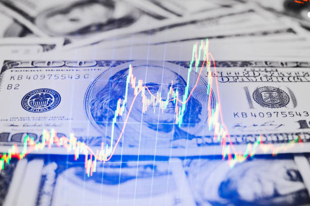 istock Stock market business graph chart on digital screen.Forex market, 659058144