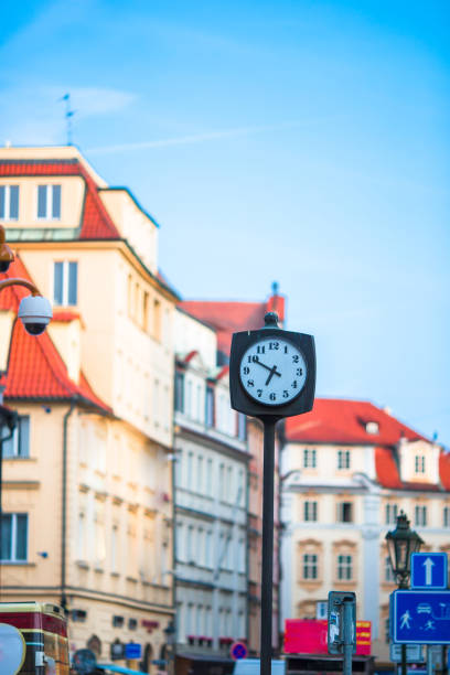 istock Street clock on the square in European cities 659074724