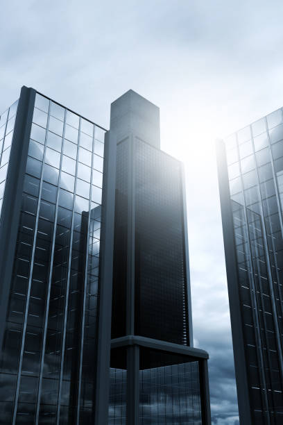 istock Office building in front of cloudy sky 659084062