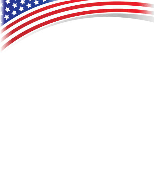 illustrazioni stock, clip art, cartoni animati e icone di tendenza di frame wave bandiera usa - fourth of july patriotism american flag frame