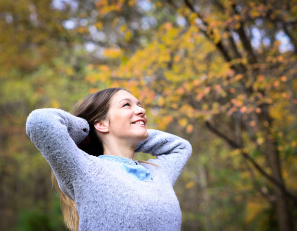 istock Free happy woman enjoying nature 659103840