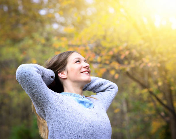 istock Free happy woman enjoying nature 659103846