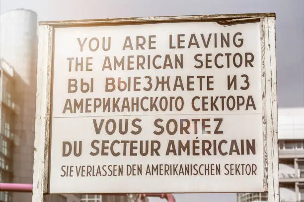 Photo of historic checkpoint charlie sign berlin germany