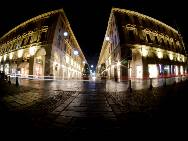 istock Turin streets in the night in Via Roma 659122110