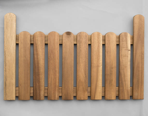 istock Wooden Fence isolated on a gray Background 659129650
