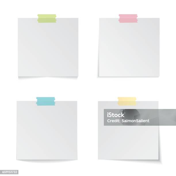 Modern Vector Illustration Of Colorful Stick Note Set Isolated On White Background Modern Vector Illustration Of Colorful Stick Note Set Isolated On White Background Stock Illustration - Download Image Now