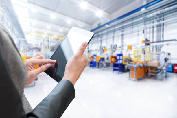 istock Touchpad & on-line order in factory 659153430