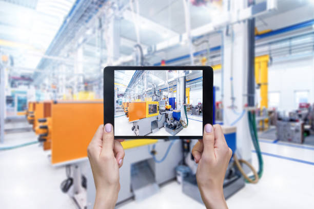 istock Industrial automated machines & tablet 659161026