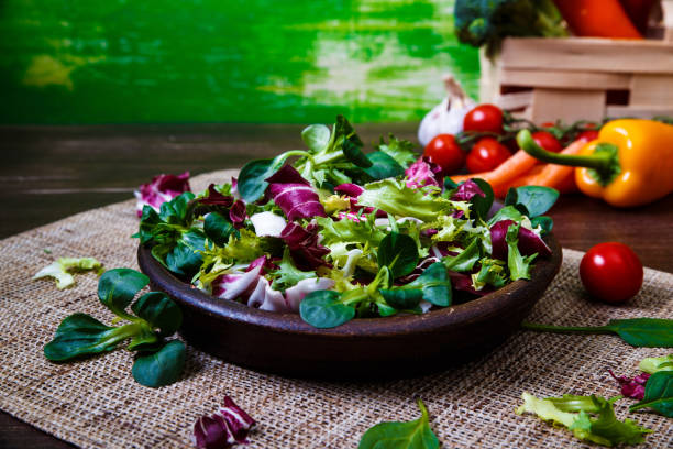 istock Endive, lamb and rose salad. Vegetables. 659172206