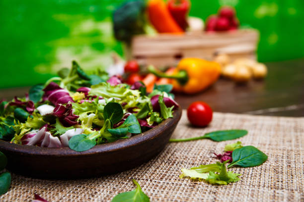 istock Endive, lamb and rose salad. Vegetables. 659172740