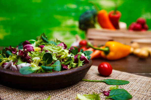 istock Endive, lamb and rose salad. Vegetables. 659172952