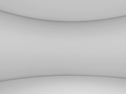 3D Rendering white curved empty room