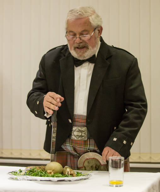istock Scottish Robbie Burns Evening  kilted Scotsman leading the tribute 659181906
