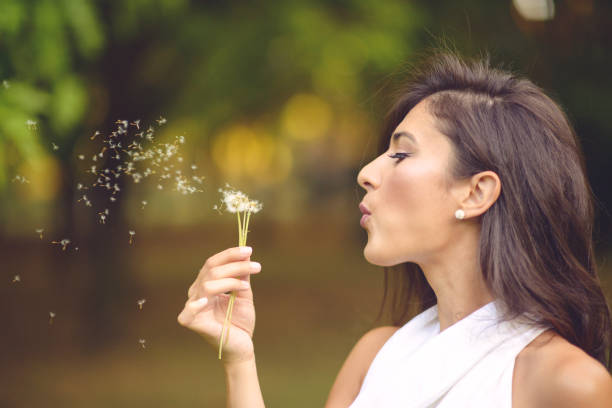 istock Girl blowing on dandelion in park 659182970