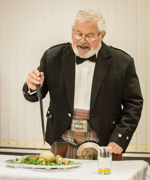 istock Scottish Robbie Burns Evening  kilted Scotsman leading the tribute 659183490
