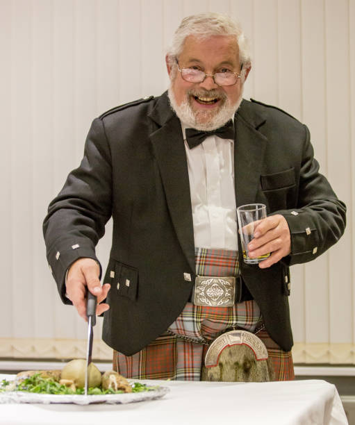 istock Scottish Robbie Burns Evening  kilted Scotsman leading the tribute 659186794