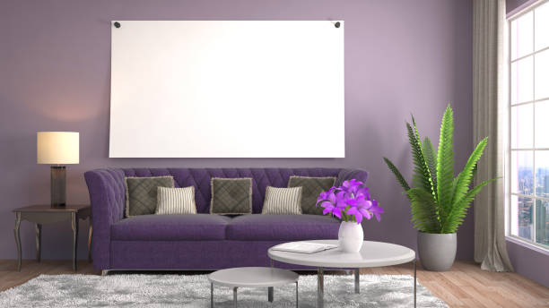 istock mock up poster frame in interior background. 3D Illustration 659190642