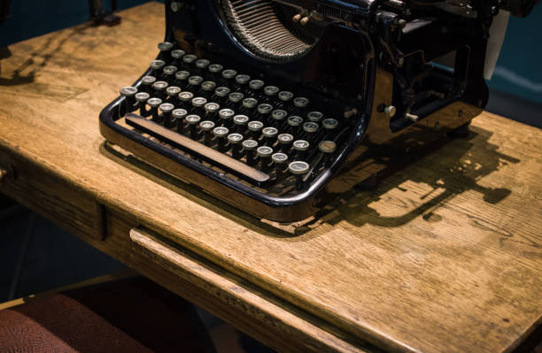 istock The fragment of an old and vintage typewriter 659191086
