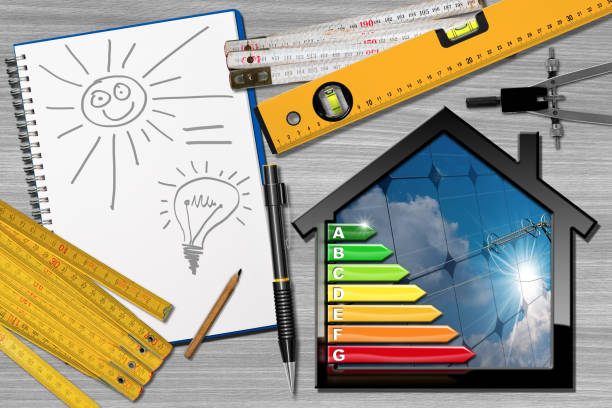 istock Energy Efficiency - Project House with solar Panels 659198260