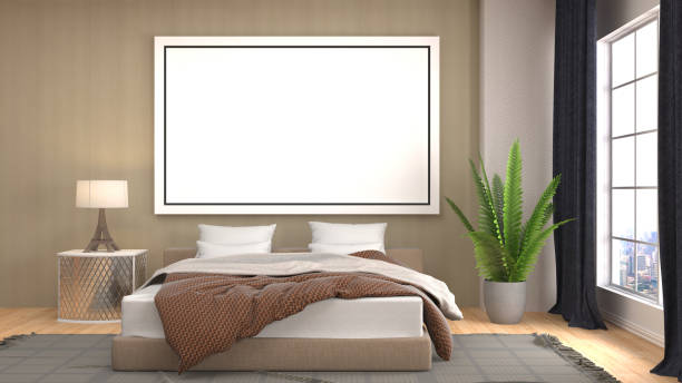 istock mock up poster frame in interior background. 3D Illustration 659198978