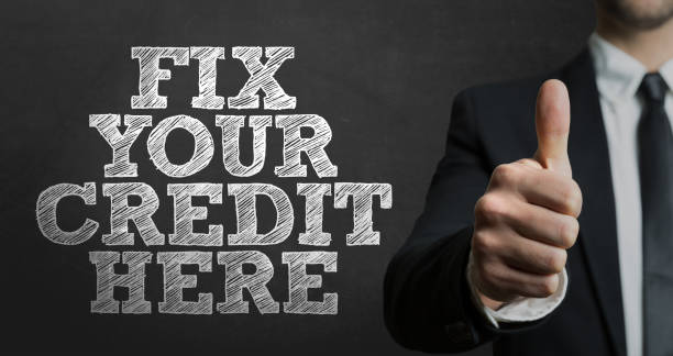 Fix Your Credit Here stock photo