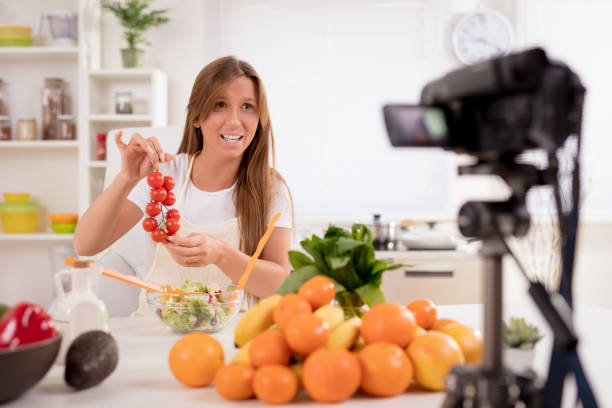 istock Attractive Blogger Girl Making Video For You 659211264