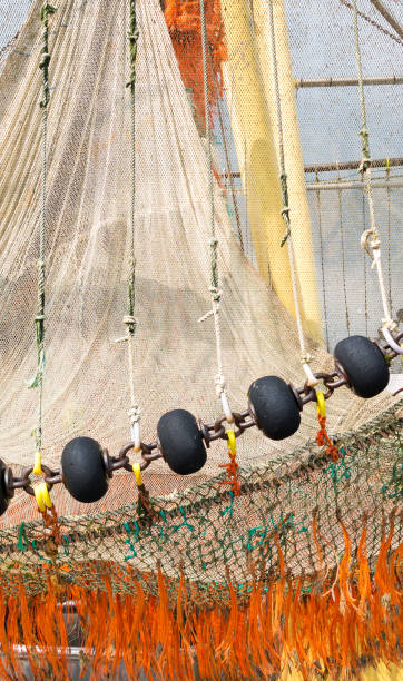istock Fishing nets on commercial trawler in Texel harbour, Netherlands 659218672