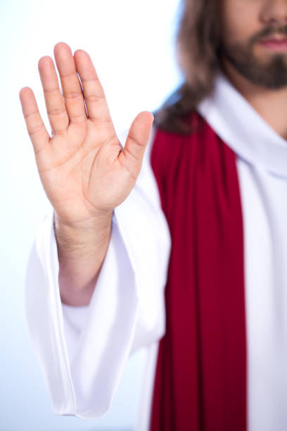 istock Raised hand of Jesus 659220958