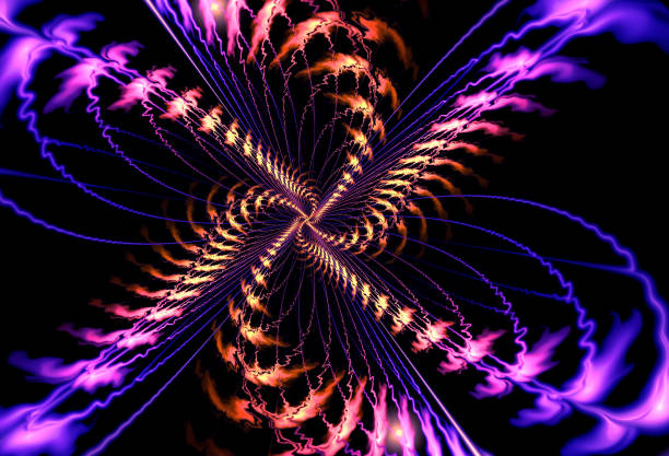 istock Abstract illustration of a fractal spiral pattern on black background 659222730