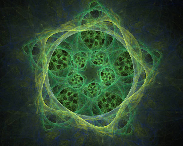 istock Abstract illustration of a fractal pattern on black background 659223544
