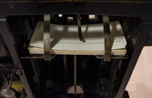 istock The punched card of an old device 659224854