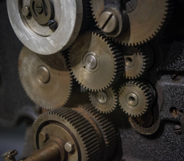 istock The gears of a old and vintage machine 659229218